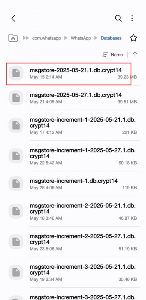 16 - Pilih file backup yang ingin dipakai