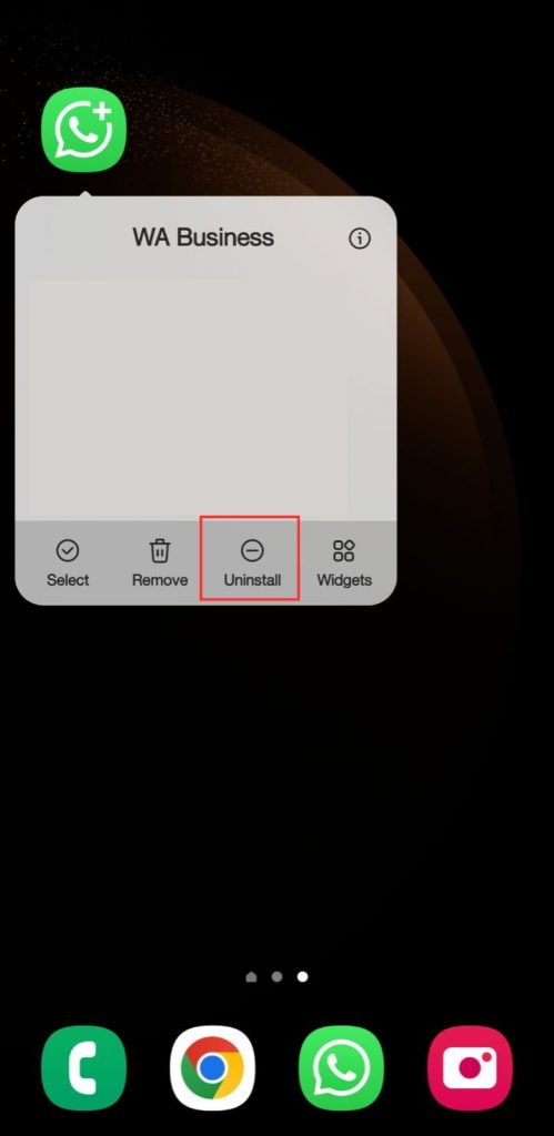 8 - Hapus aplikasi WhatsApp dari HP Anda