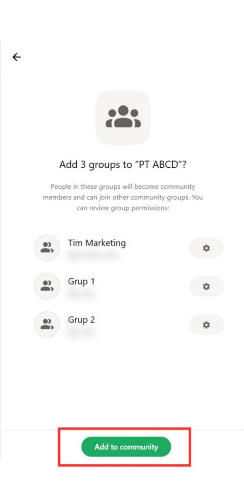 Atur perizinan masing-masing grup