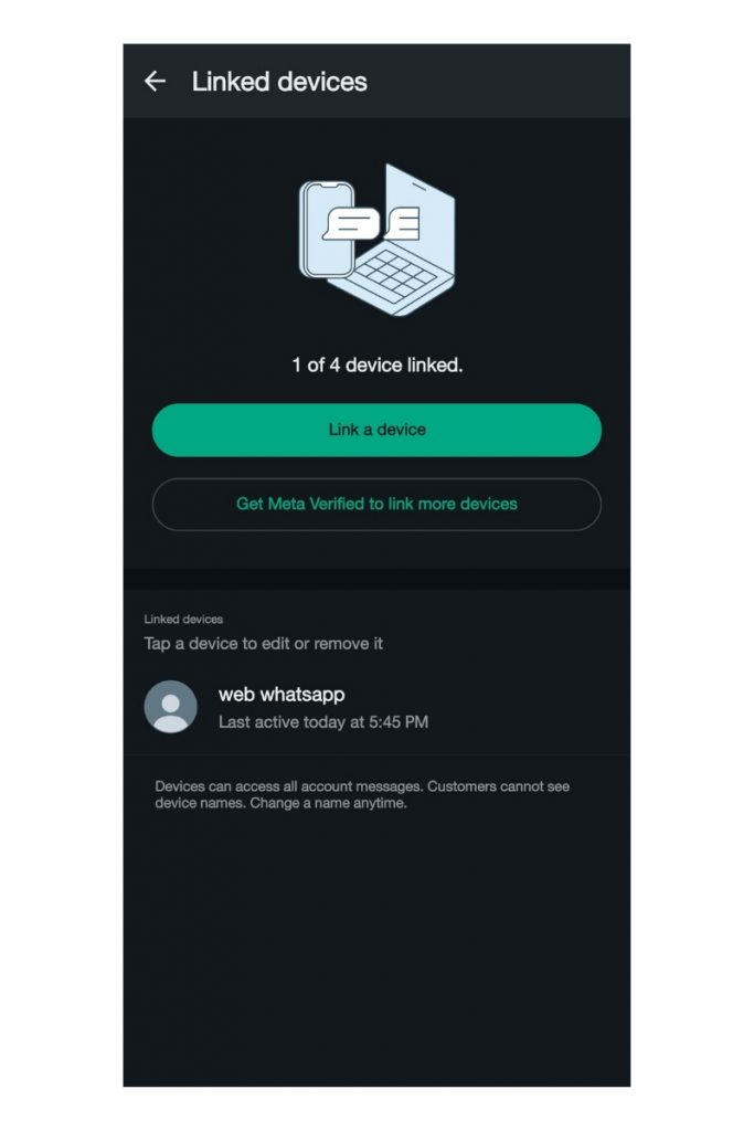 Buka WhatsApp Menu Perangkat Tertaut