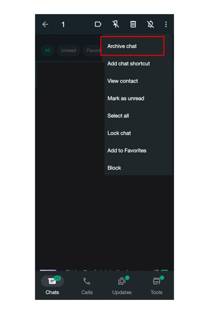 Buka WhatsApp dan arsipkan semua chat satu per satu atau secara massal