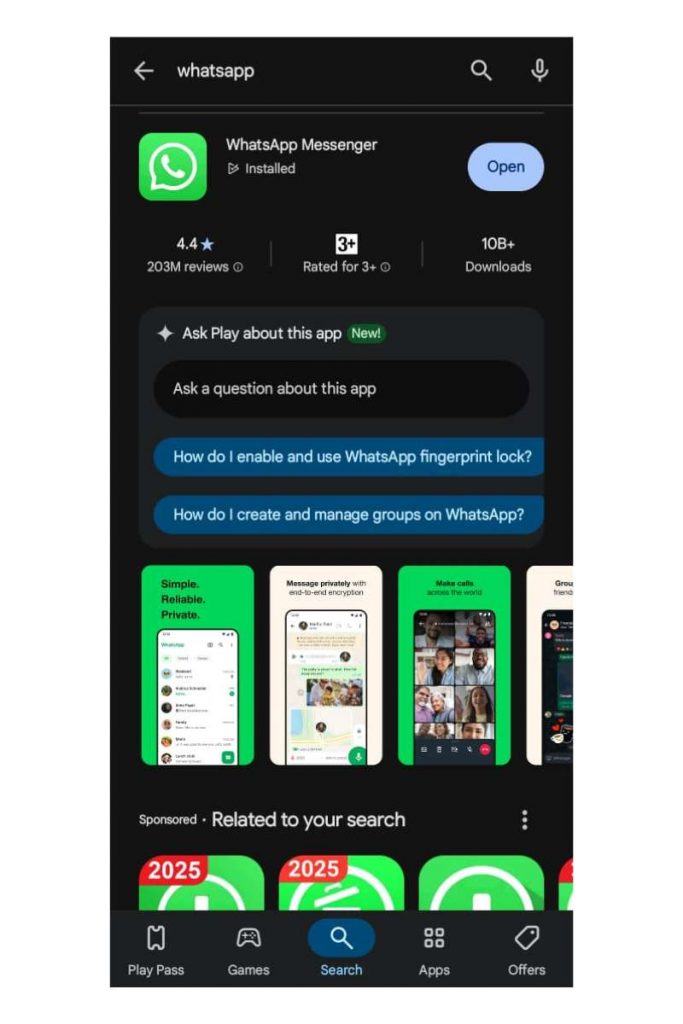 Cari “WhatsApp”