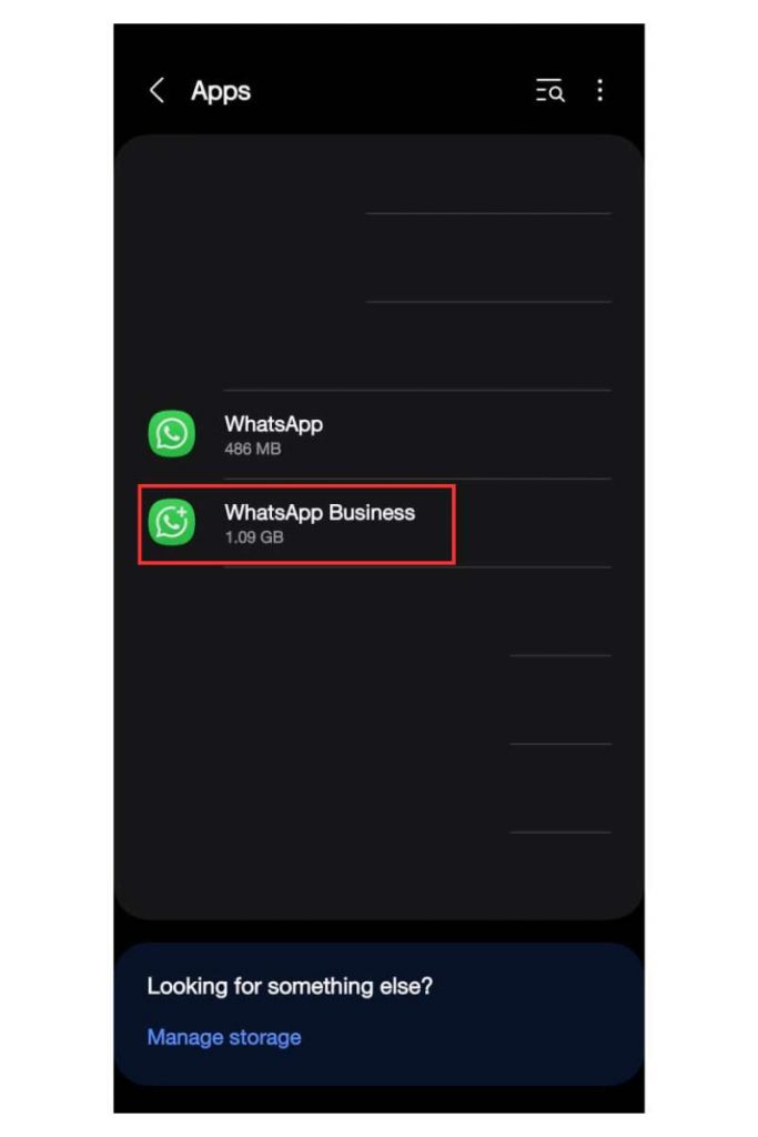 Cari dan pilih aplikasi WhatsApp