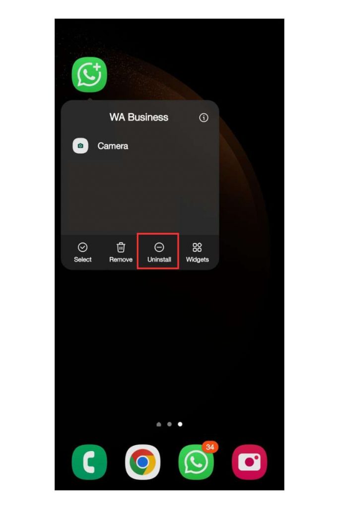 Hapus aplikasi WhatsApp dari ponsel Anda