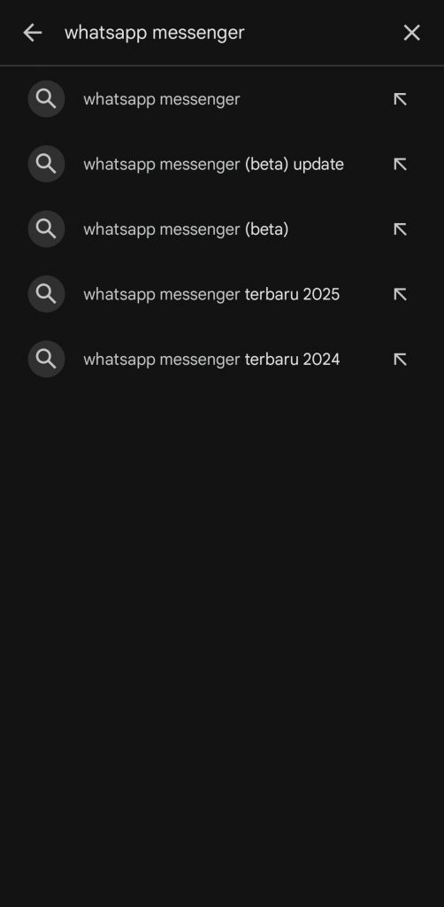 Ketik whatsapp messenger di tab search