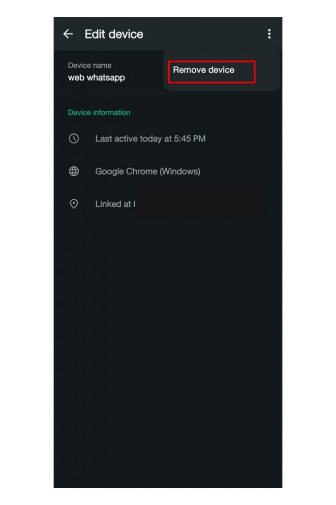 Ketuk nama perangkat aktif dan pilih Hapus Perangkat untuk memutus koneksi