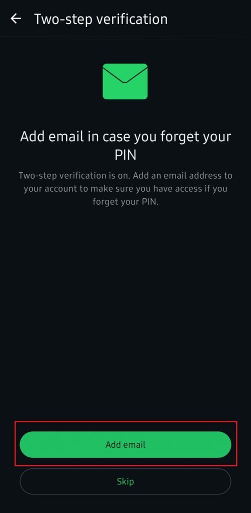 Klik add email