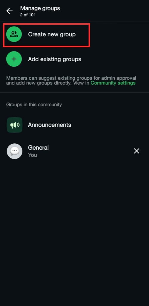 Pilih “Buat Grup Baru”
