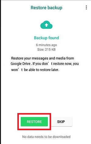 Restore backup