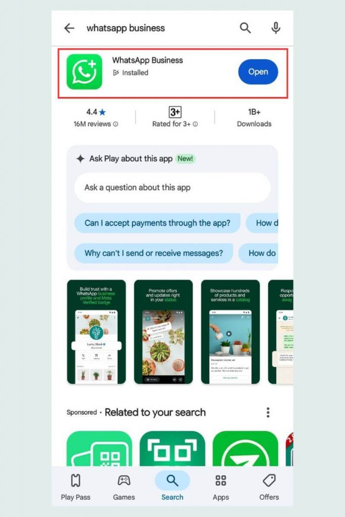 Unduh WhatsApp dari Play Store