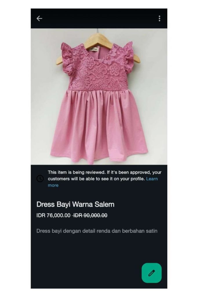 cek ulang detail produk di whatsapp iphone
