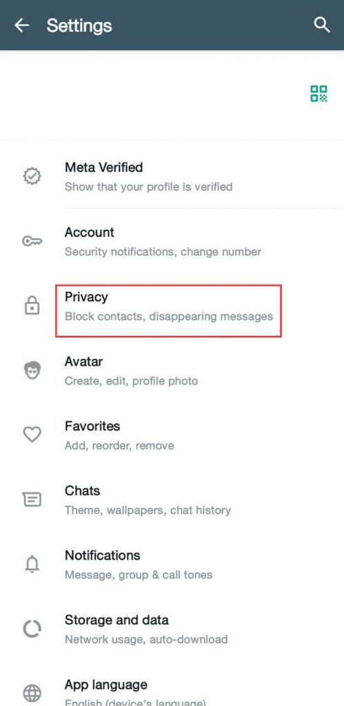 masuk ke privasi