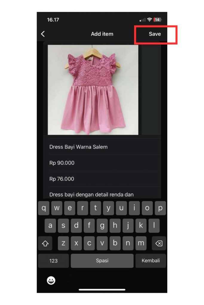 tombol save produk di whatsapp bisnis iphone