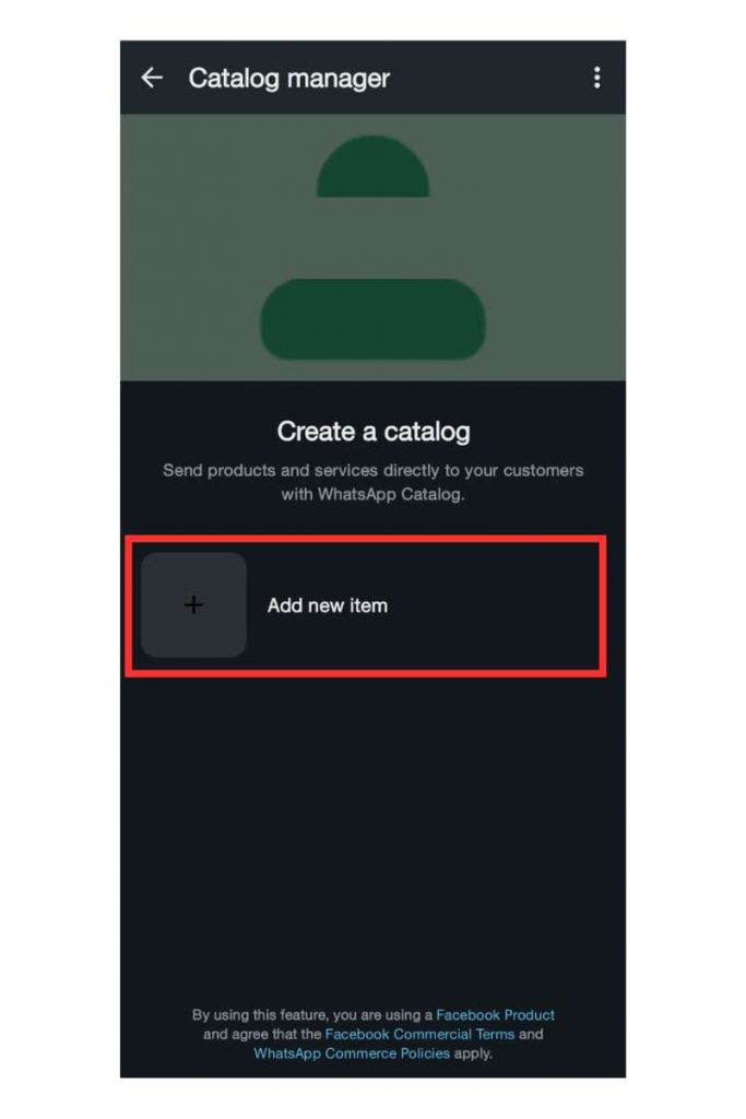 tombol tambahkan item baru
