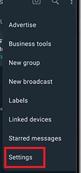 1. Buka WA, klik Settings