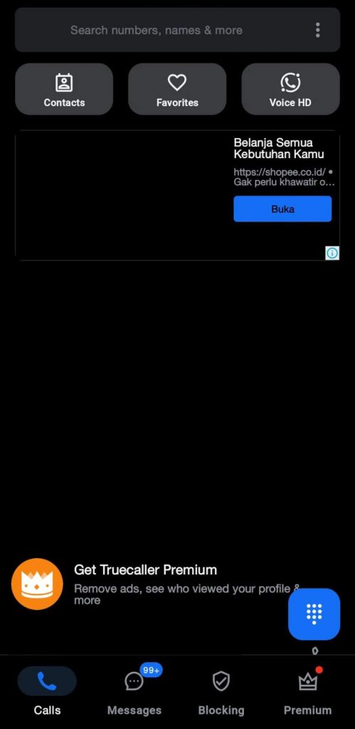 15 - Buka aplikasi Truecaller