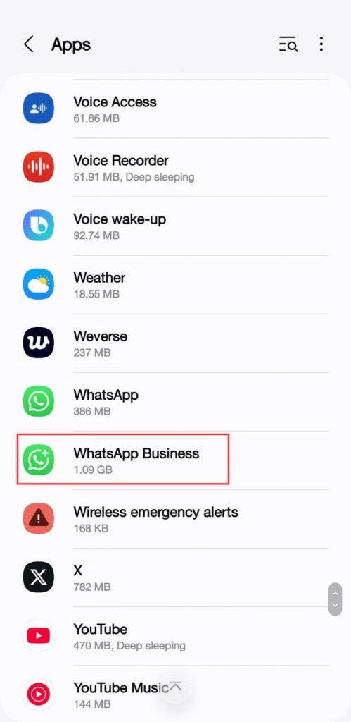 16 - Buka Pengaturan _ Aplikasi _ cari WhatsApp