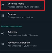 3. Klik Business Profile