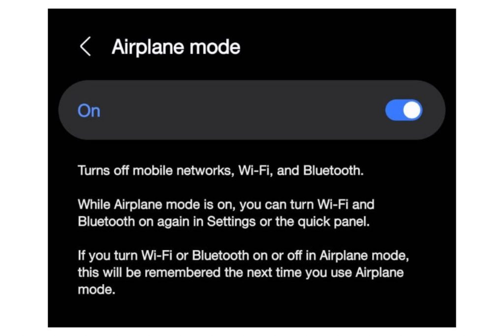 8 - Aktifkan dan nonaktifkan mode pesawat
