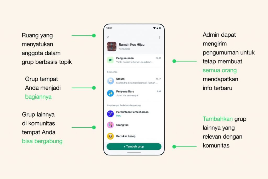 8 - Belum Ada Fitur Komunitas seperti di WhatsApp Biasa