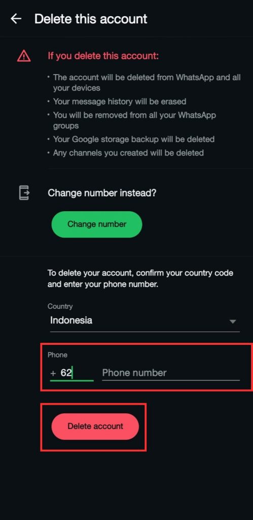 8 - Masukkan nomor HP yang terdaftar di WhatsApp