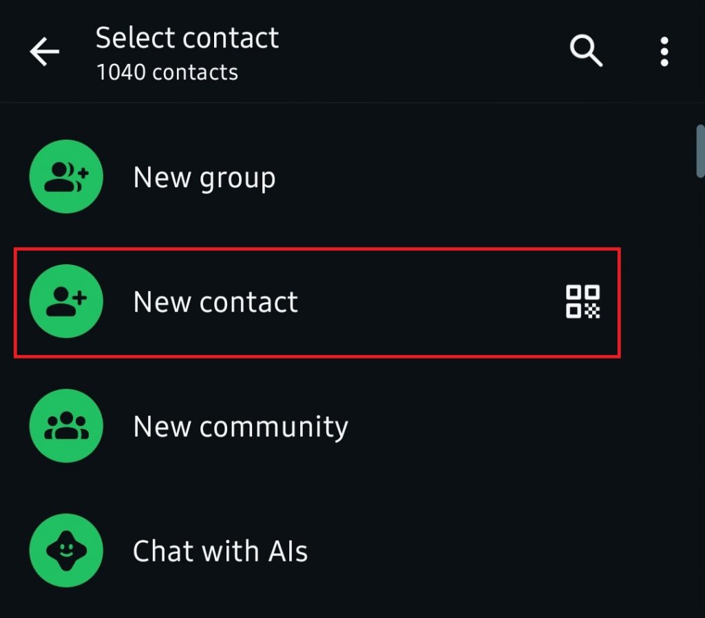 [Android-2] Klik new contact