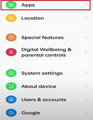 [Oppo-1] Buka Settings, pilih Apps