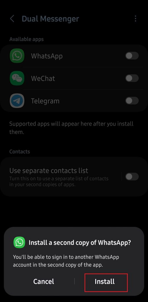 [Samsung] Klik Install