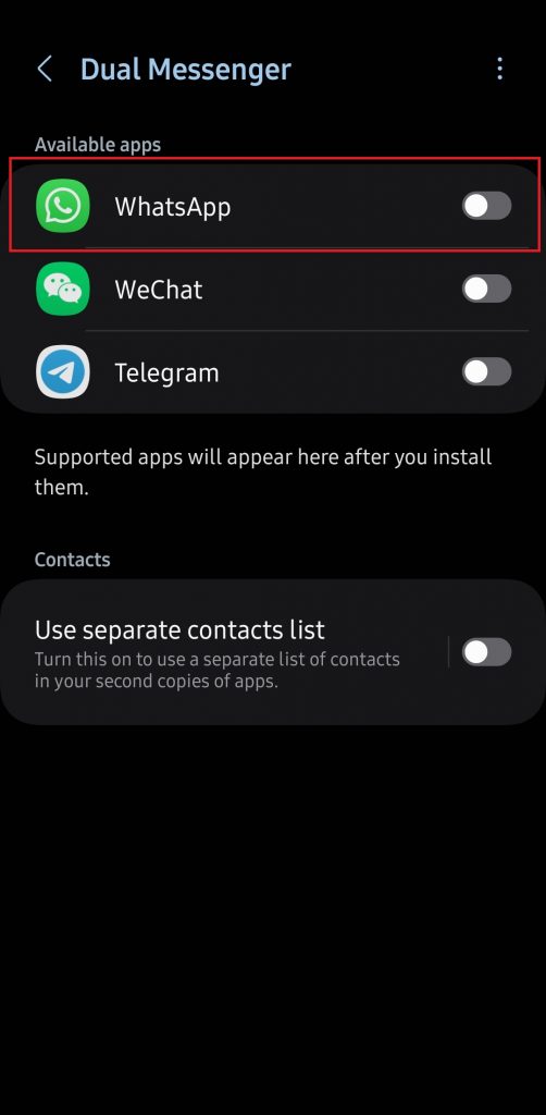 [Samsung] Klik WhatsApp