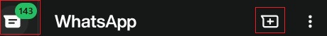 [Web-1] Buka WA, buka tab chat, klik icon +
