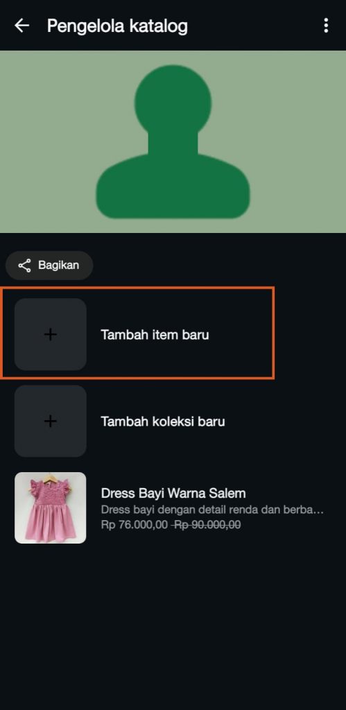 13 - Klik “Tambahkan item baru”