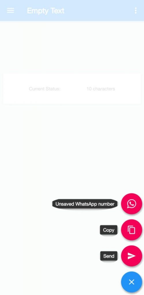 14 - Anda bisa memilih menyalin teks kosong tadi ke kontak WhatsApp yang belum disimpan, menyalinnya, atau mengirimnya ke berbagai media sosial lainnya