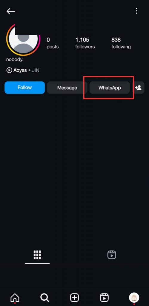 14 - Setelah memasukkan kode verifikasi, tombol Contact akan muncul di profil Anda