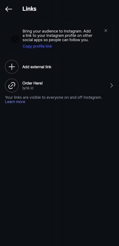 19 - Tambahkan link tersebut ke bio Instagram dari menu “Edit Profil”