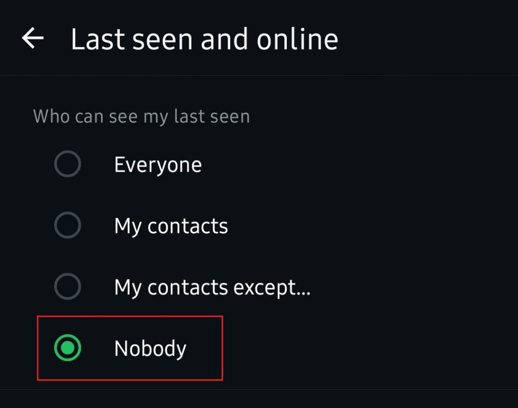 4. Pilih nobody