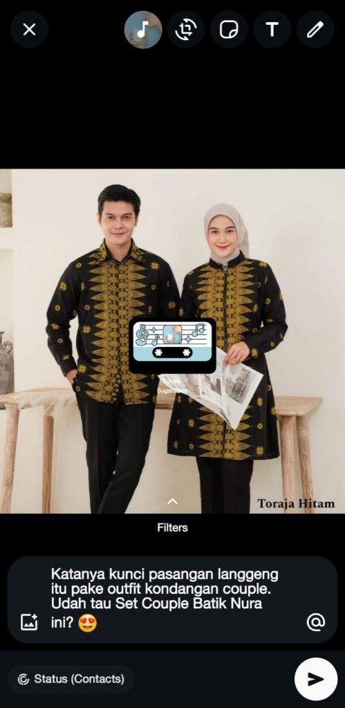 5 - Tambahkan Musik atau Caption Menarik di Story