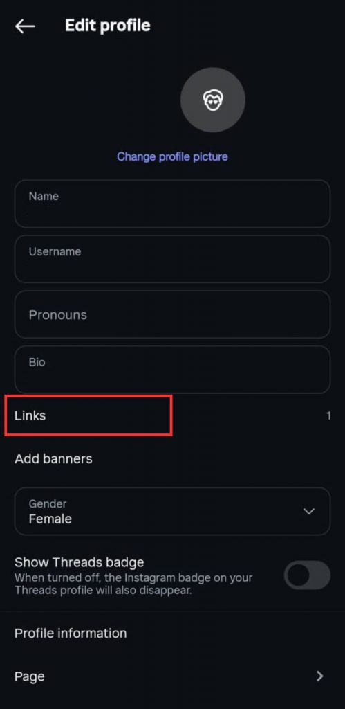 6 -Klik “Links” atau “Tautan”