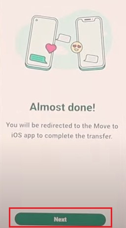[Android to iPhone] 12. Klik next di android