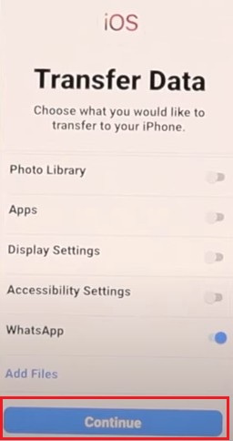 [Android to iPhone] 13. Klik continue di android pada tampilan aplikasi