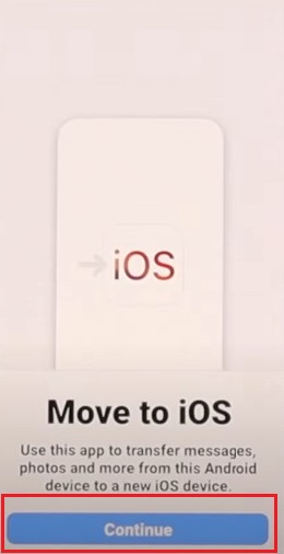 [Android to iPhone] 2. klik continue di android