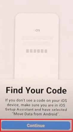 [Android to iPhone] 5. Klik continue di Android - find your code