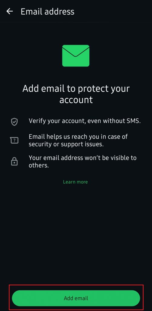 [Email-4] Klik add email