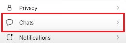 [Opsi 2] 1. Buka WA, klik settings, klik chats