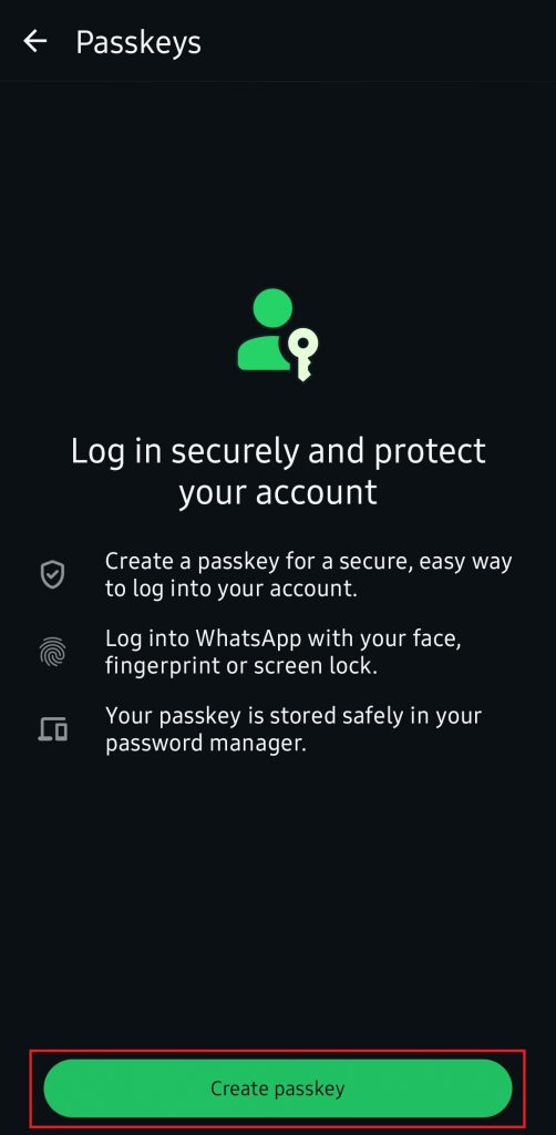 [Passkey-4] Klik create passkey