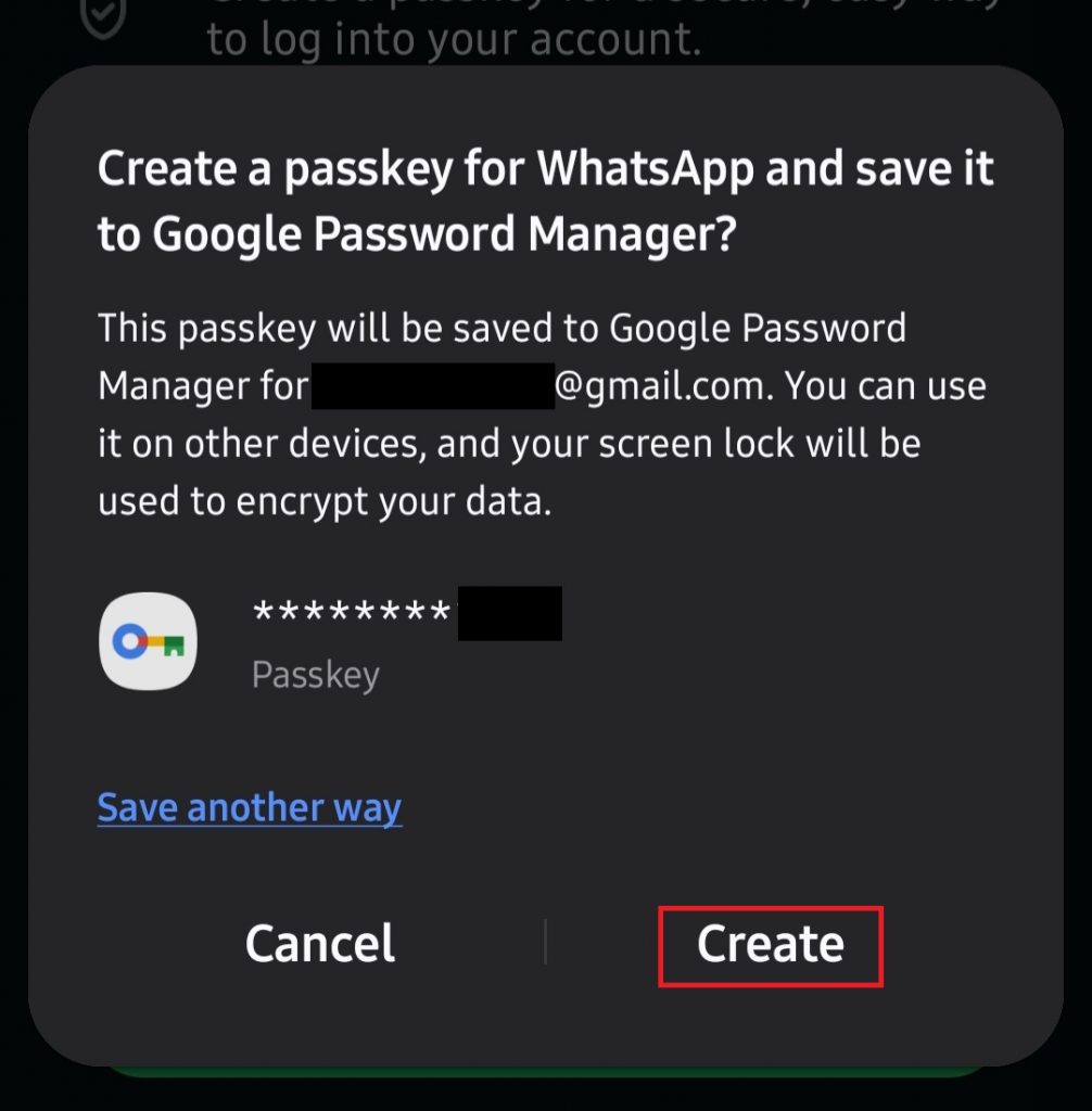 [Passkey-5] Klik create