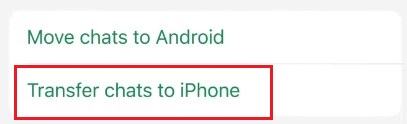 [iPhone to iPhone] 2. Klik transfer chats to iphone