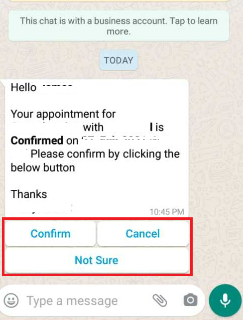 quick reply button