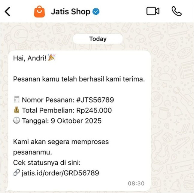 Konfirmasi pesanan