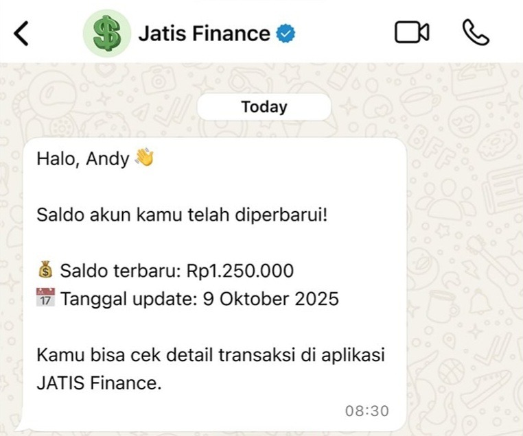 Notifikasi saldo