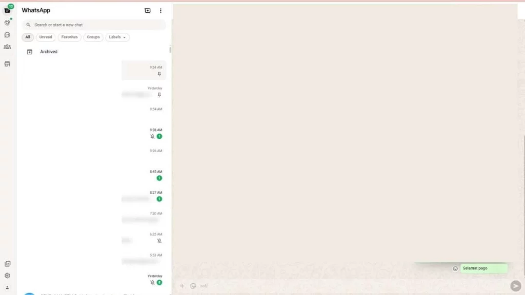 15 - Gambar screenshot dari langkah Masuk ke chat yang berisi pesan teks yang ingin diedit